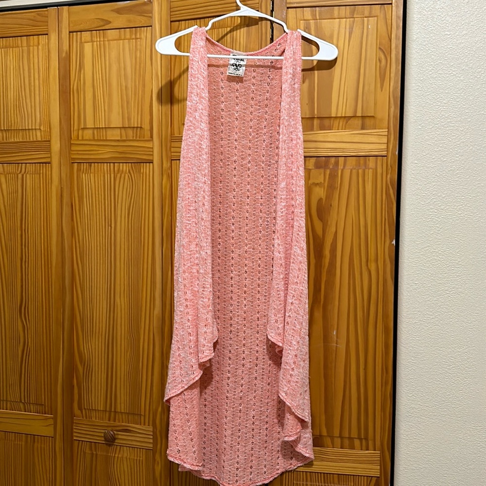 Women’s Small Pink Sleeveless Cardigan
